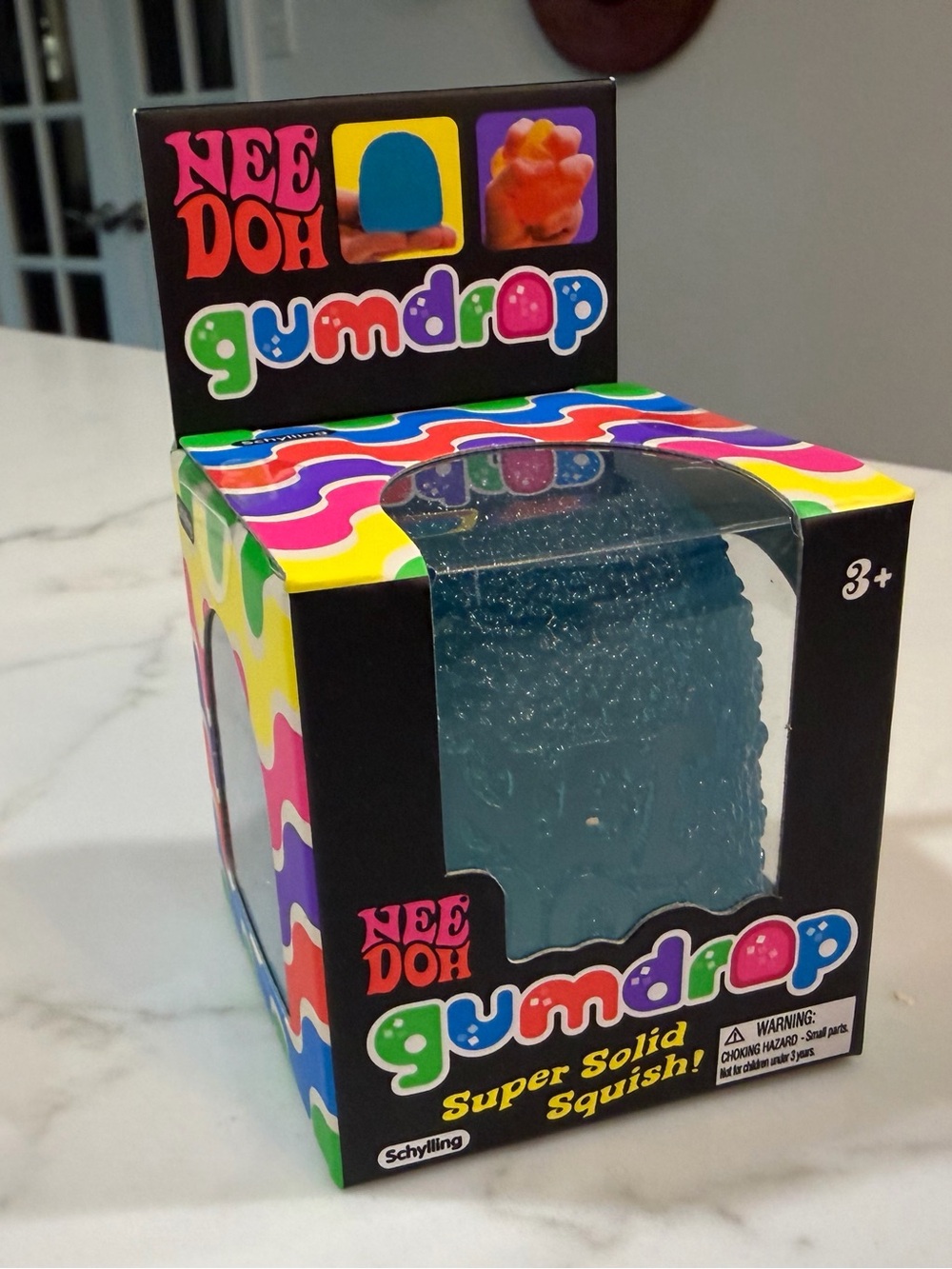 Schylling NEEDOH Gumdrop Super Solid Gum drop Squish - Blue - NIB